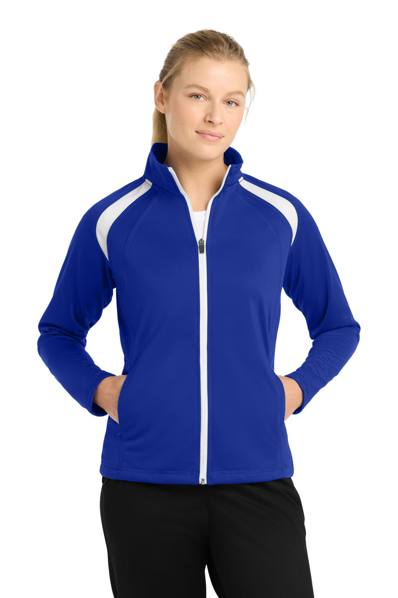 Sport-Tek Women's Tricot Track Jacket - True Royal/ White