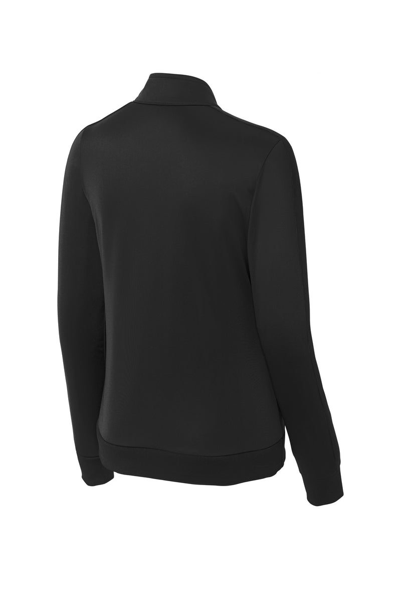 Sport-Tek  Ladies Tricot Sleeve Stripe Track Jacket - Black/ Black