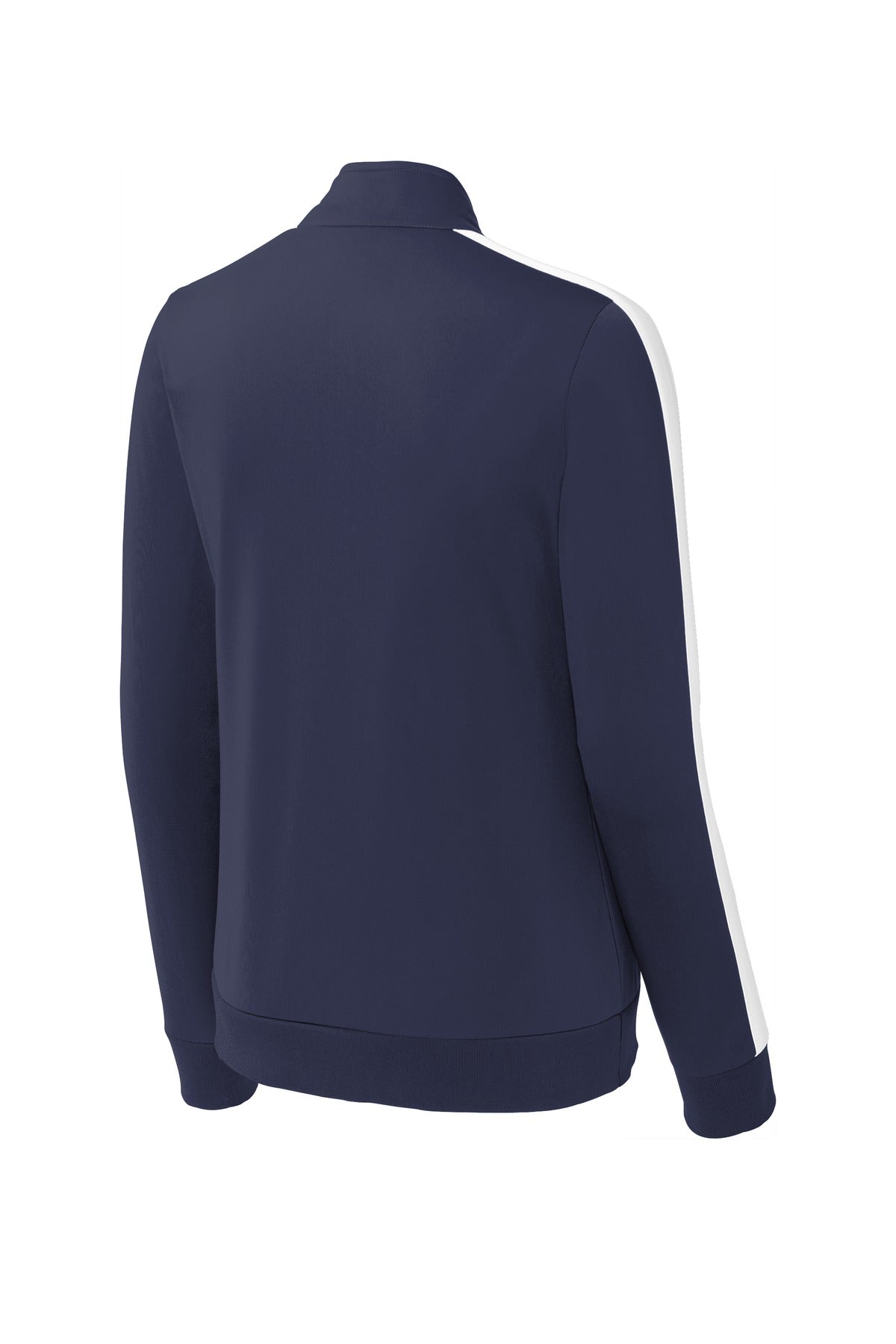 Sport-Tek  Ladies Tricot Sleeve Stripe Track Jacket - True Navy/ White