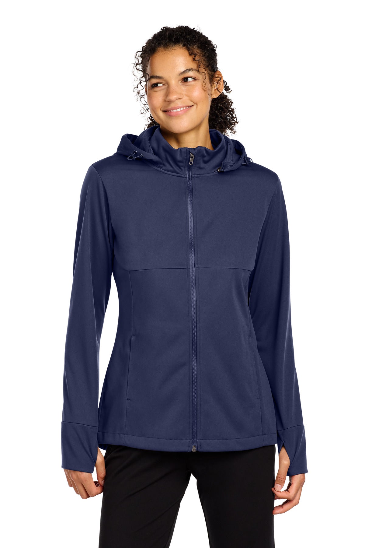 Sport-Tek Women's Hooded Soft Shell Jacket - True Navy
