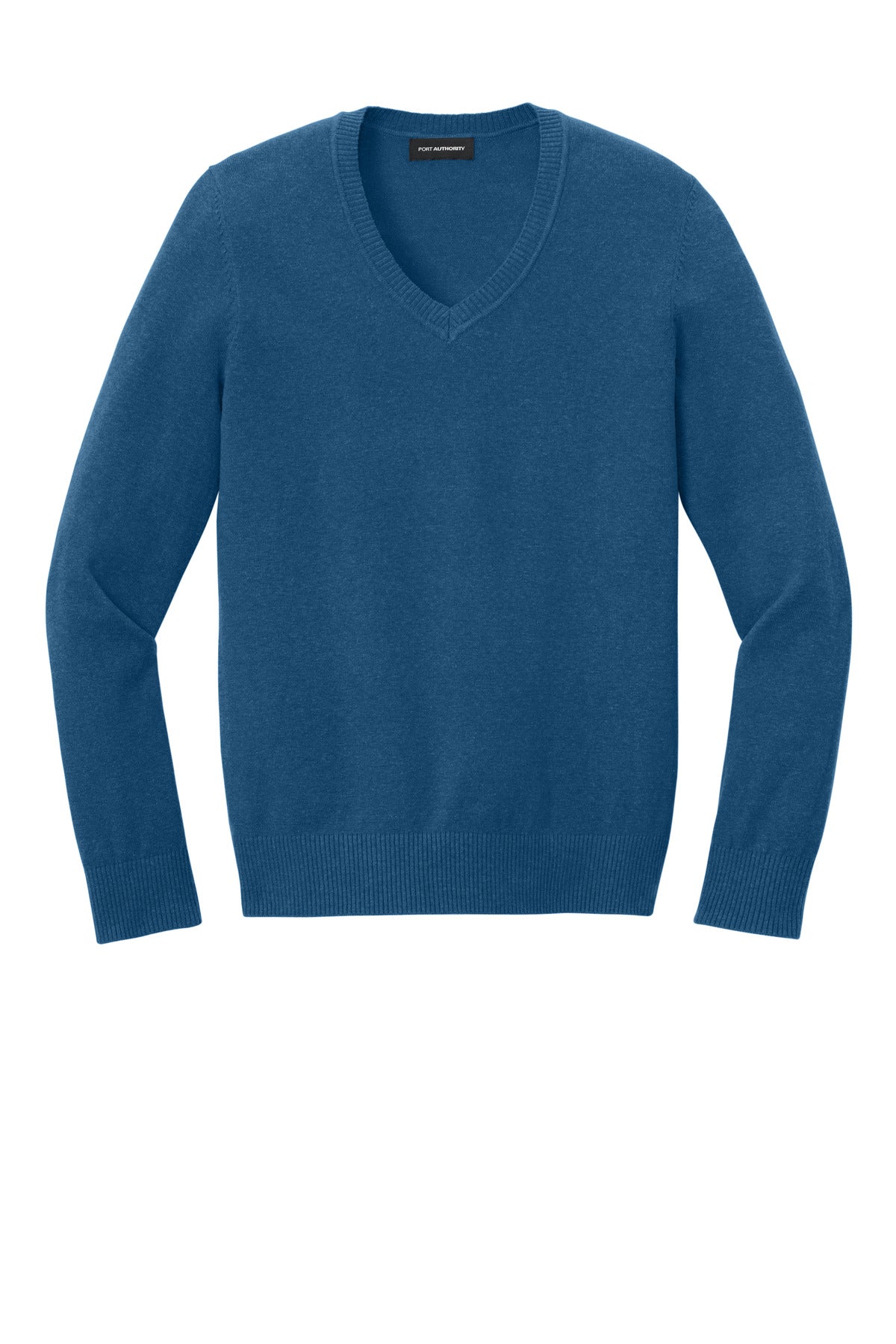Port Authority Women's Easy Care V-Neck Sweater - Aegean Blue Heather
