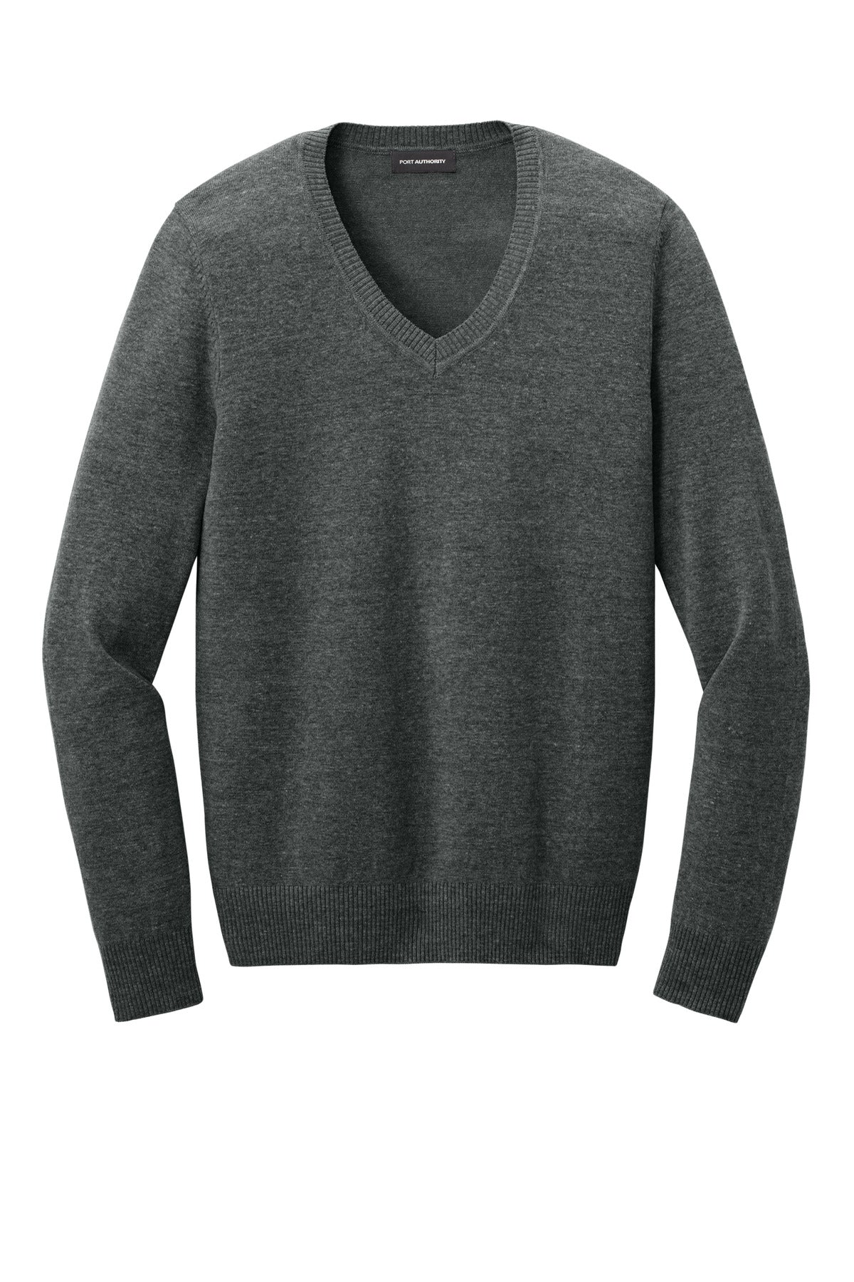 Port Authority Women's Easy Care V-Neck Sweater - Charcoal Heather