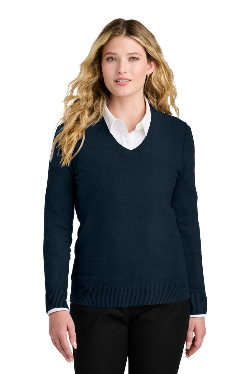 Port Authority Women's Easy Care V-Neck Sweater - River Blue Navy