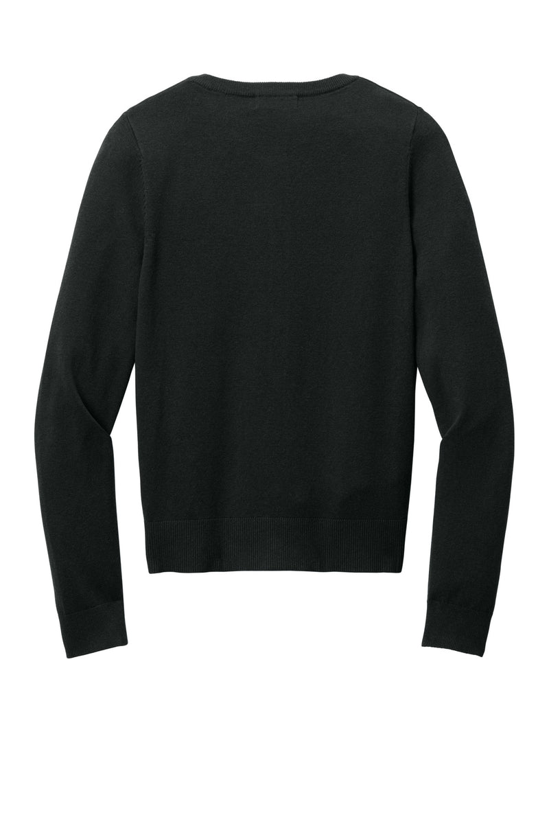 Port Authority Women's Easy Care Crewneck Cardigan Sweater - Deep Black