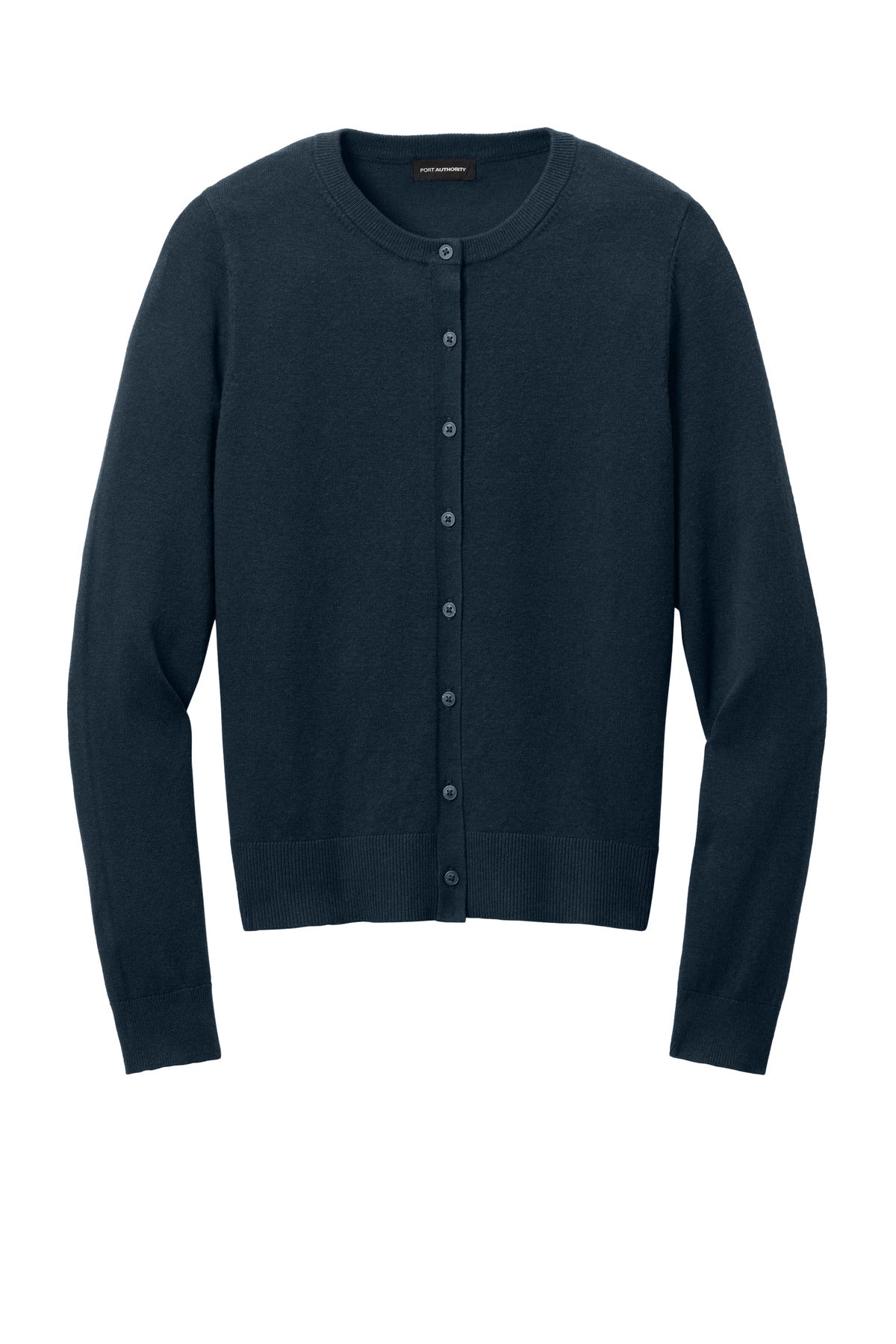Port Authority Women's Easy Care Crewneck Cardigan Sweater - River Blue Navy
