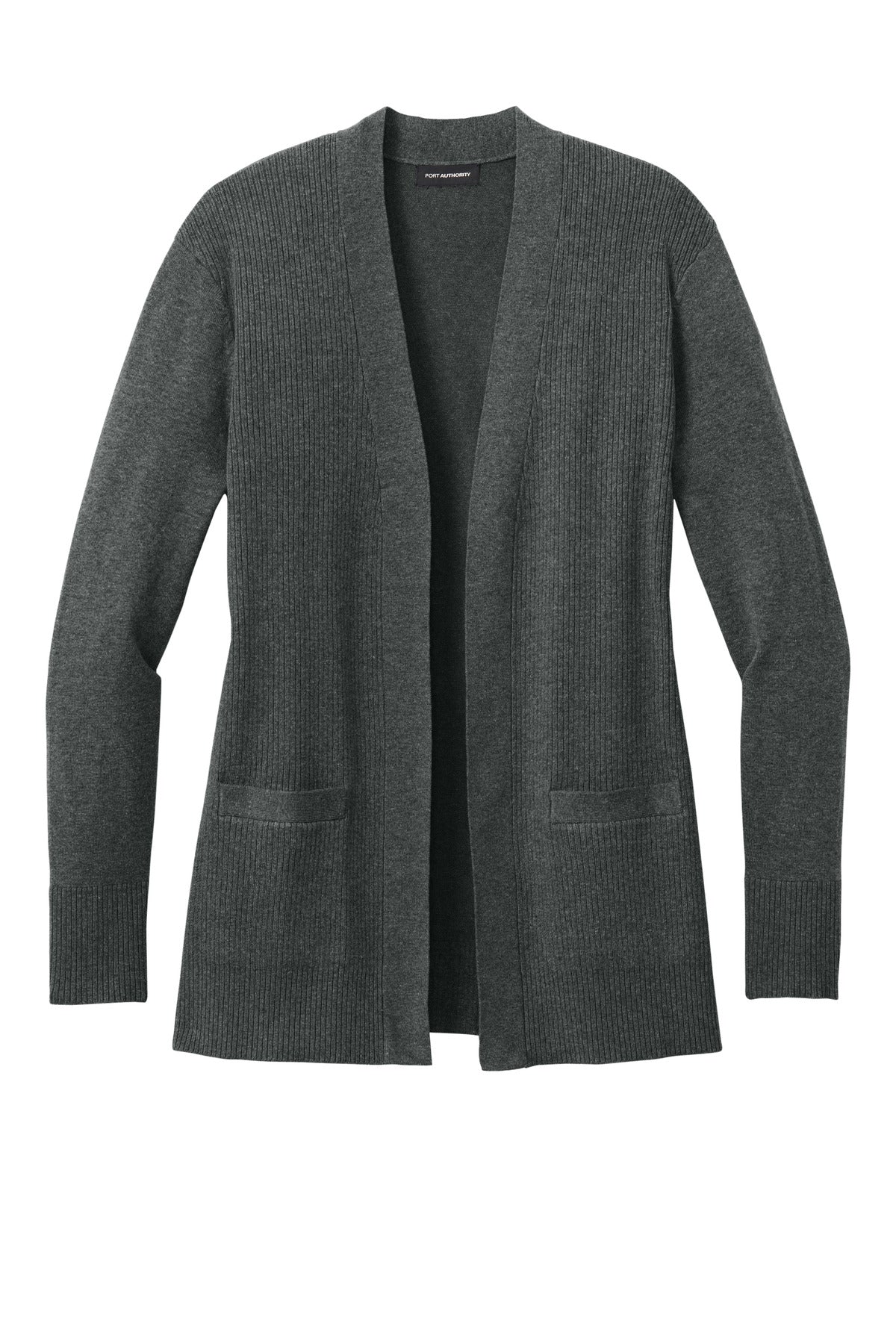 Port Authority Women's Easy Care Open-Front Cardigan Sweater - Charcoal Heather