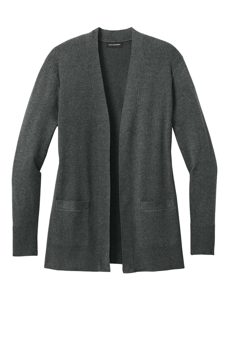 Port Authority Women's Easy Care Open-Front Cardigan Sweater - Charcoal Heather