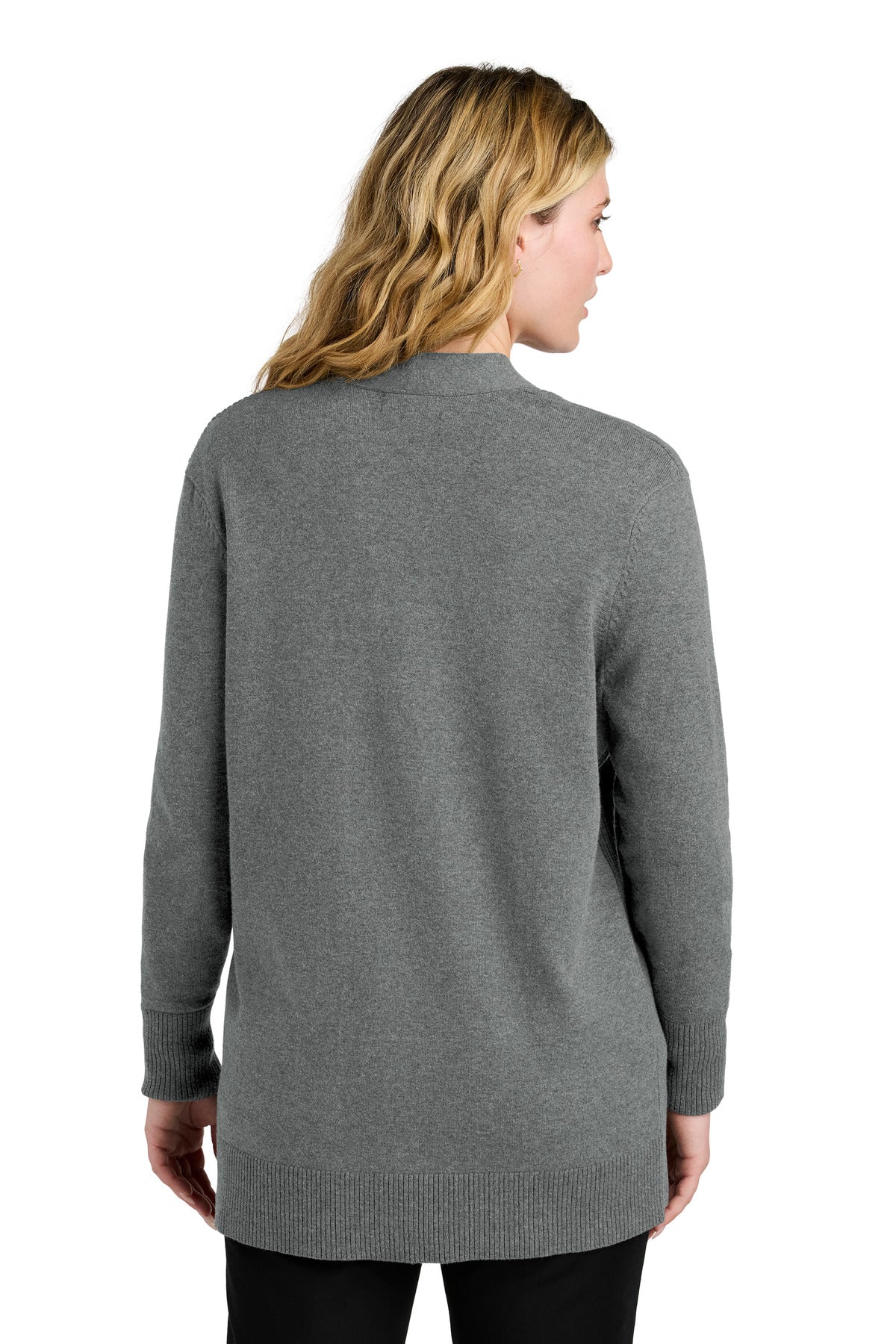 Port Authority Women's Easy Care Open-Front Cardigan Sweater - Medium Heather Grey