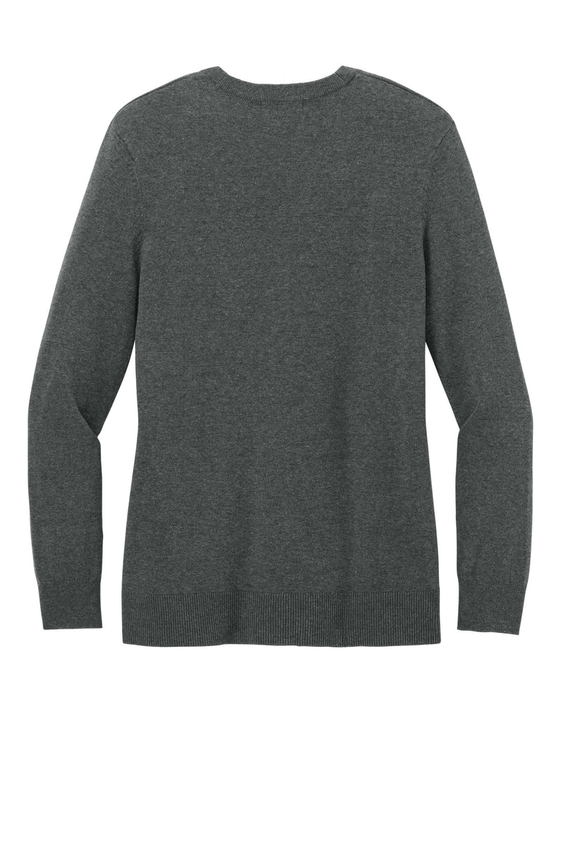 Port Authority Women's Easy Care Button-Up Cardigan Sweater - Charcoal Heather