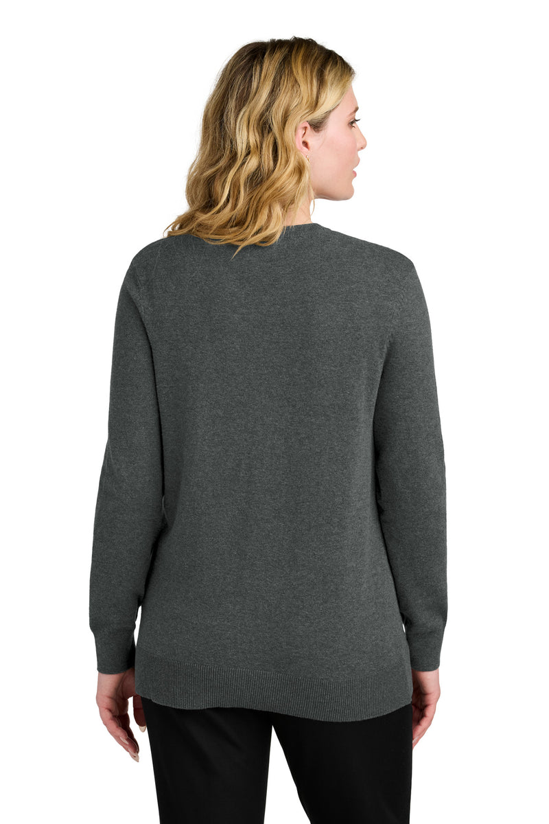 Port Authority Women's Easy Care Button-Up Cardigan Sweater - Charcoal Heather