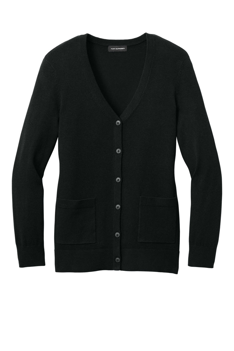 Port Authority Women's Easy Care Button-Up Cardigan Sweater - Deep Black