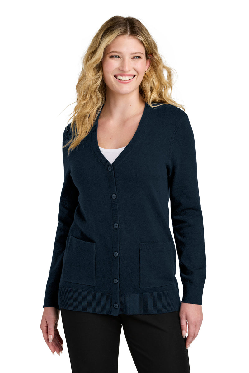 Port Authority Women's Easy Care Button-Up Cardigan Sweater - River Blue Navy