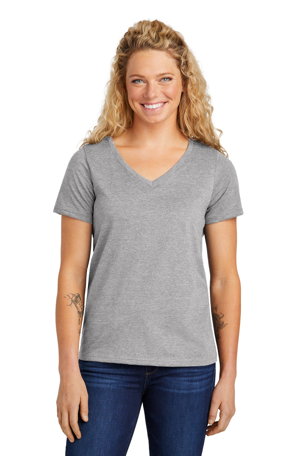 Volunteer Knitwear Women's Daily V-Neck Tee - Athletic Heather