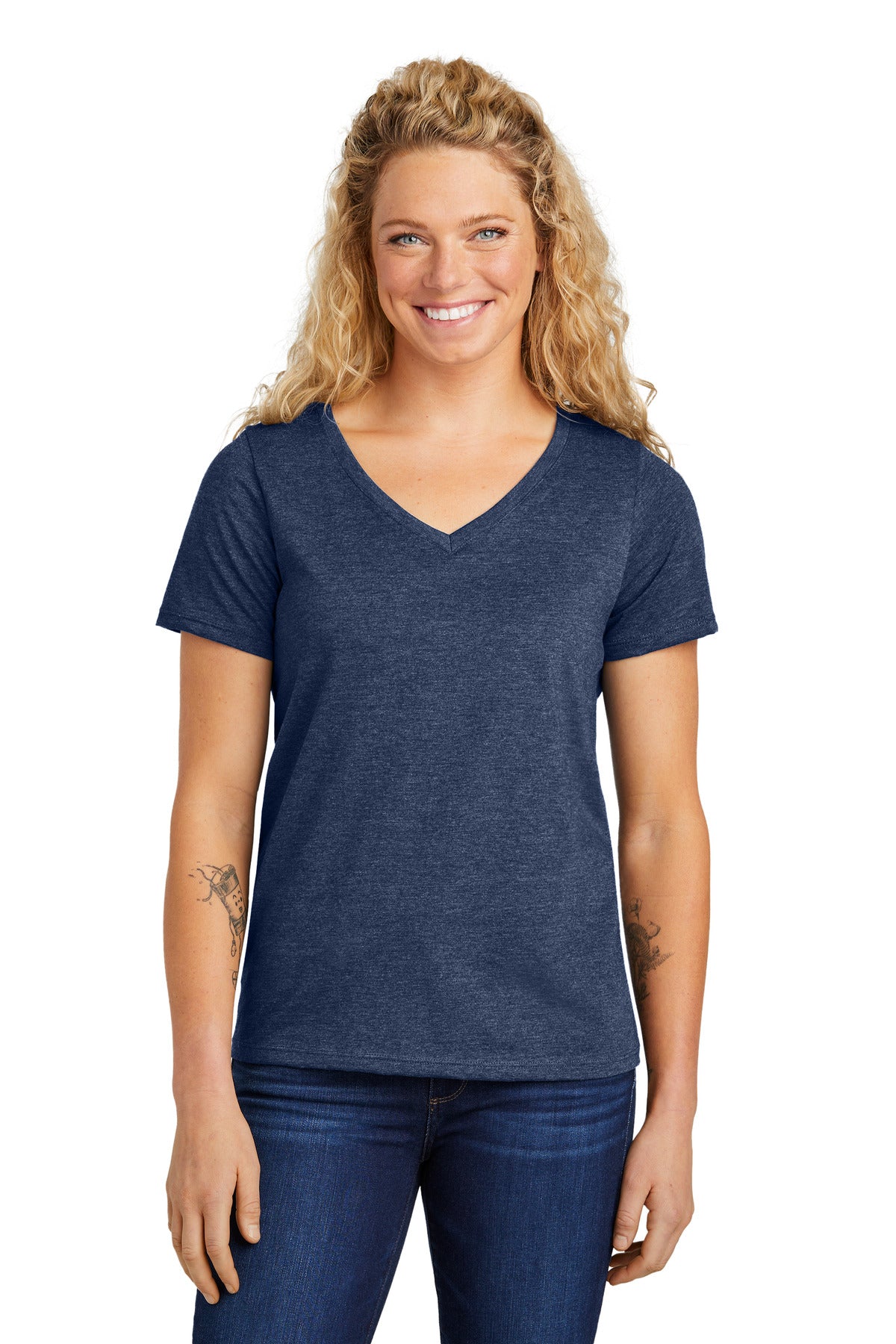 Volunteer Knitwear Women's Daily V-Neck Tee - Heather Navy