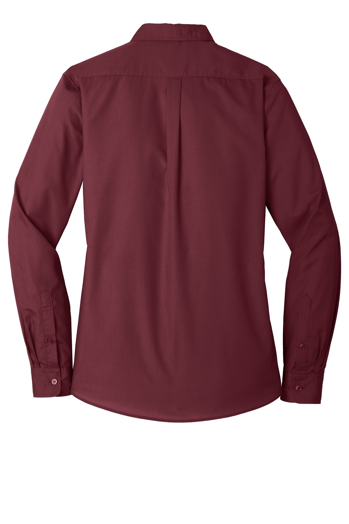 Port Authority Women's Long Sleeve Carefree Poplin Shirt - Burgundy