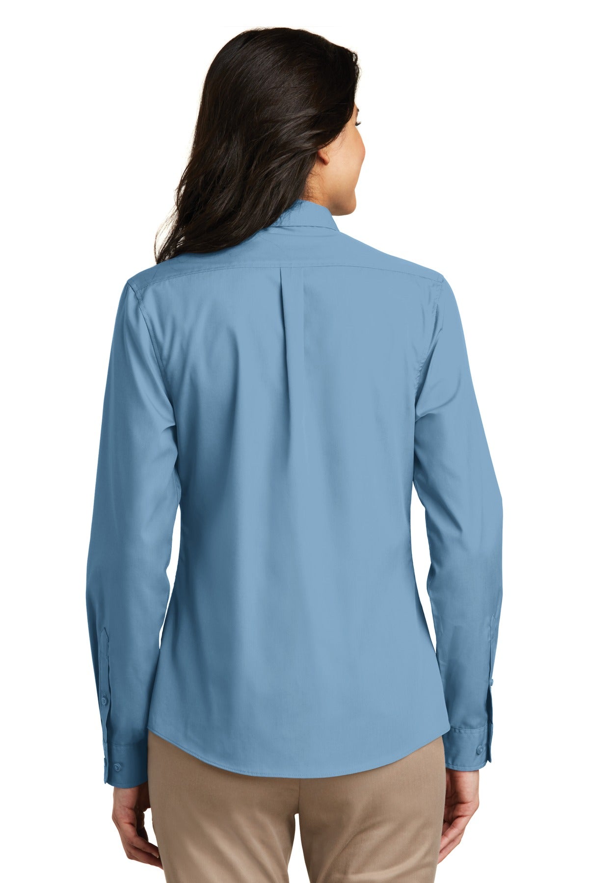 Port Authority Women's Long Sleeve Carefree Poplin Shirt - Carolina Blue