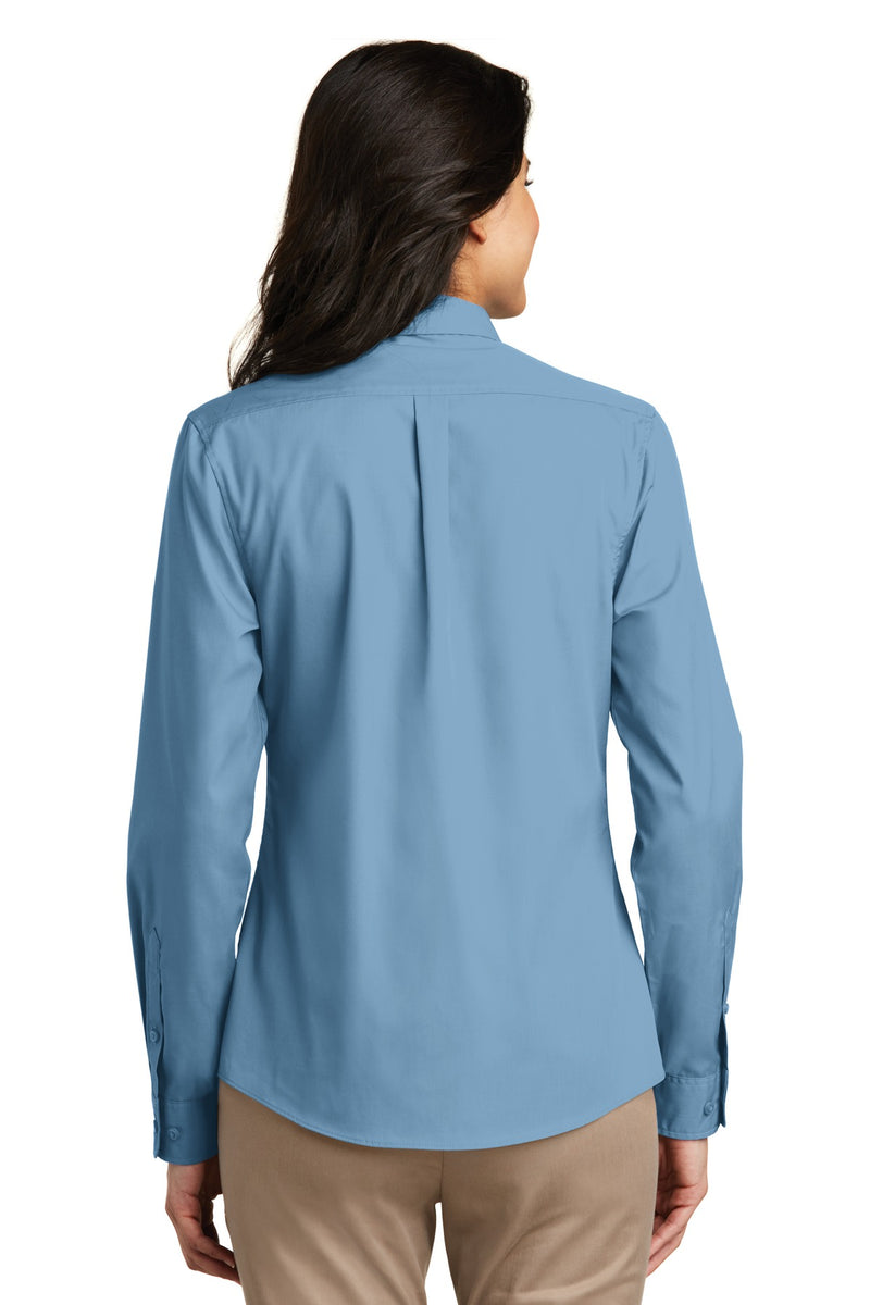 Port Authority Women's Long Sleeve Carefree Poplin Shirt - Carolina Blue