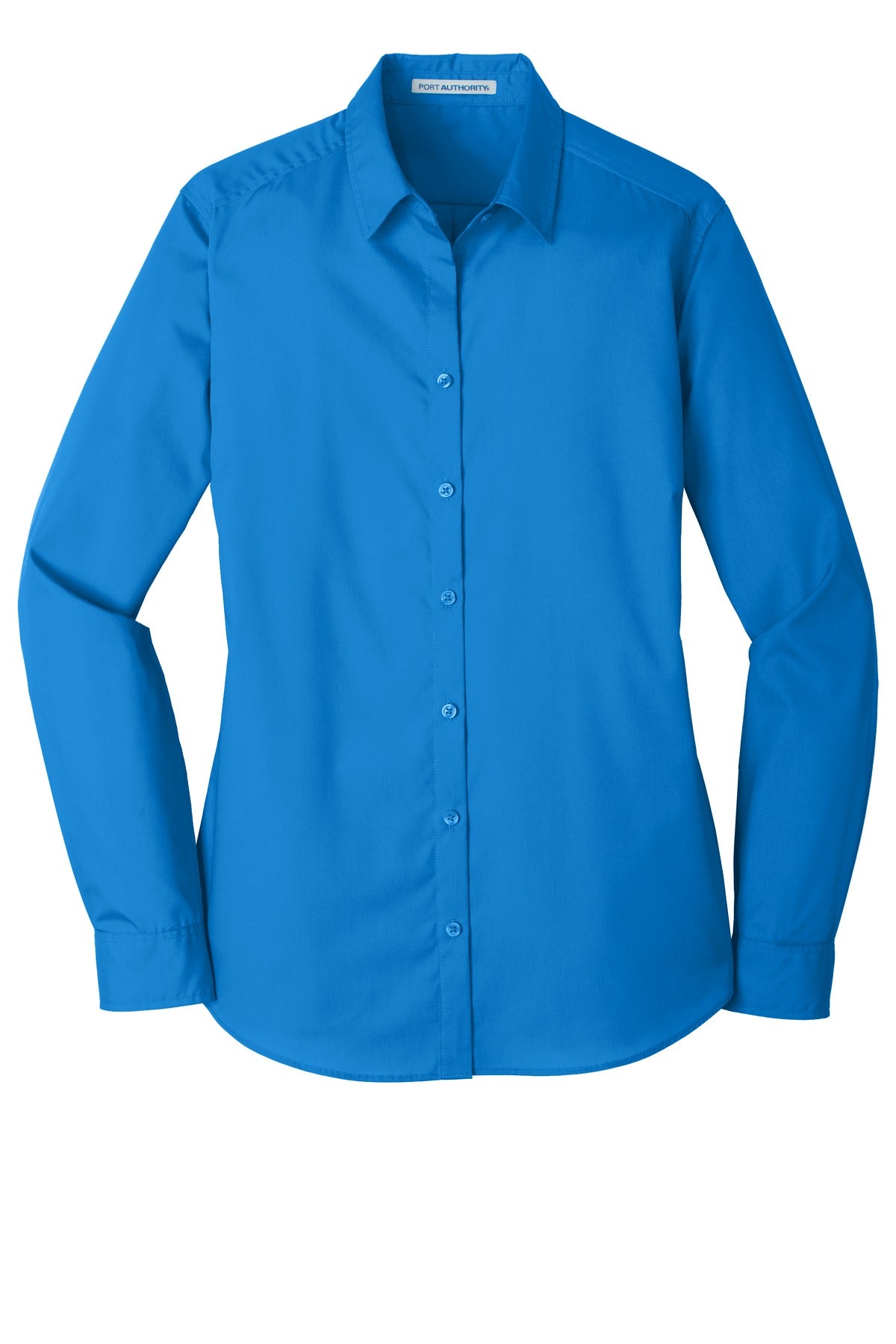 Port Authority Women's Long Sleeve Carefree Poplin Shirt - Coastal Blue