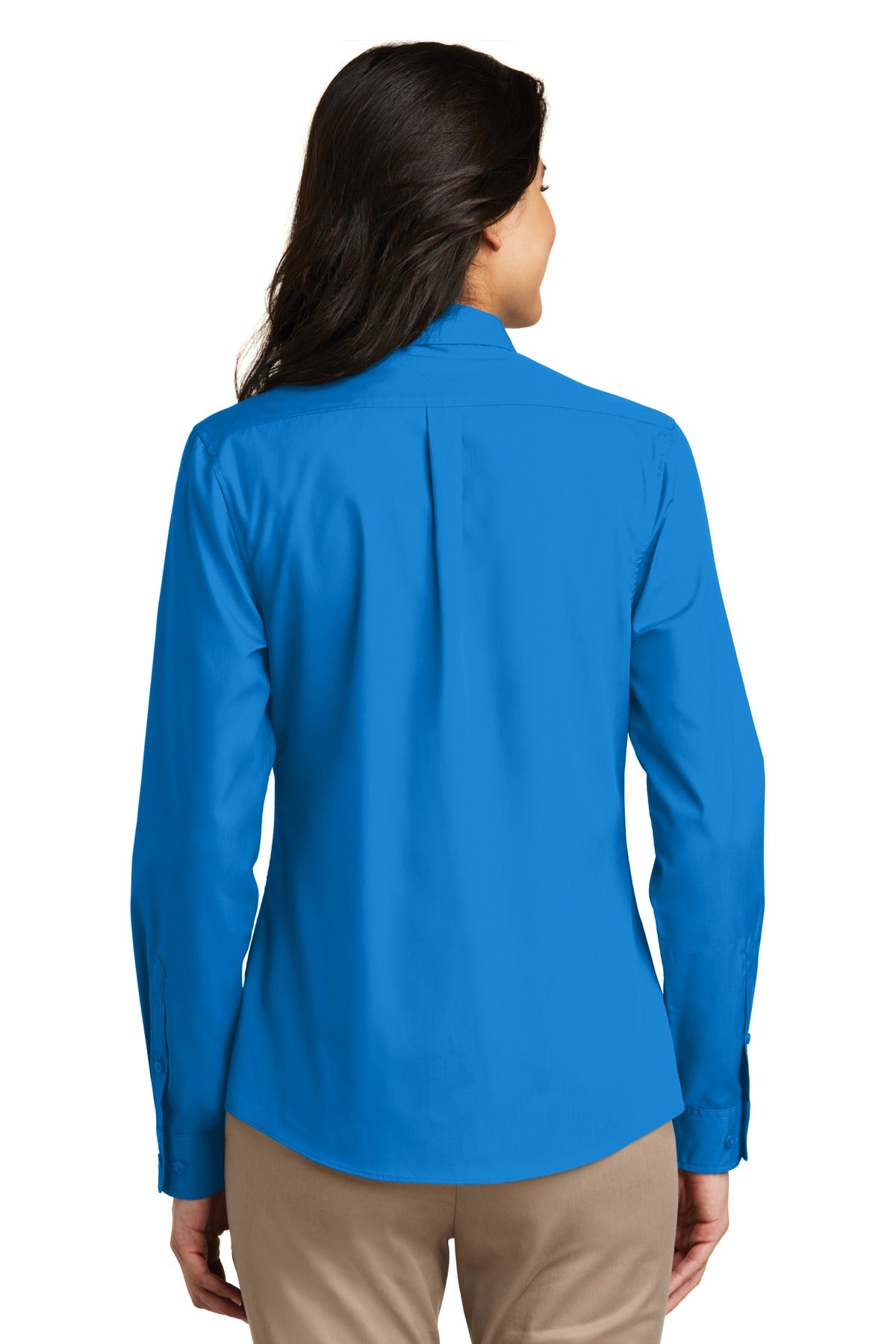Port Authority Women's Long Sleeve Carefree Poplin Shirt - Coastal Blue