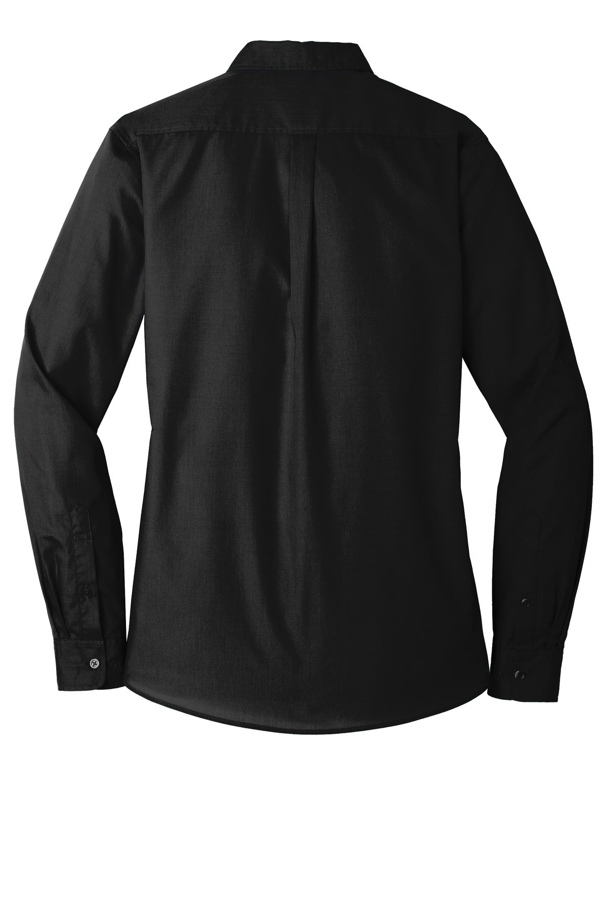 Port Authority Women's Long Sleeve Carefree Poplin Shirt - Deep Black