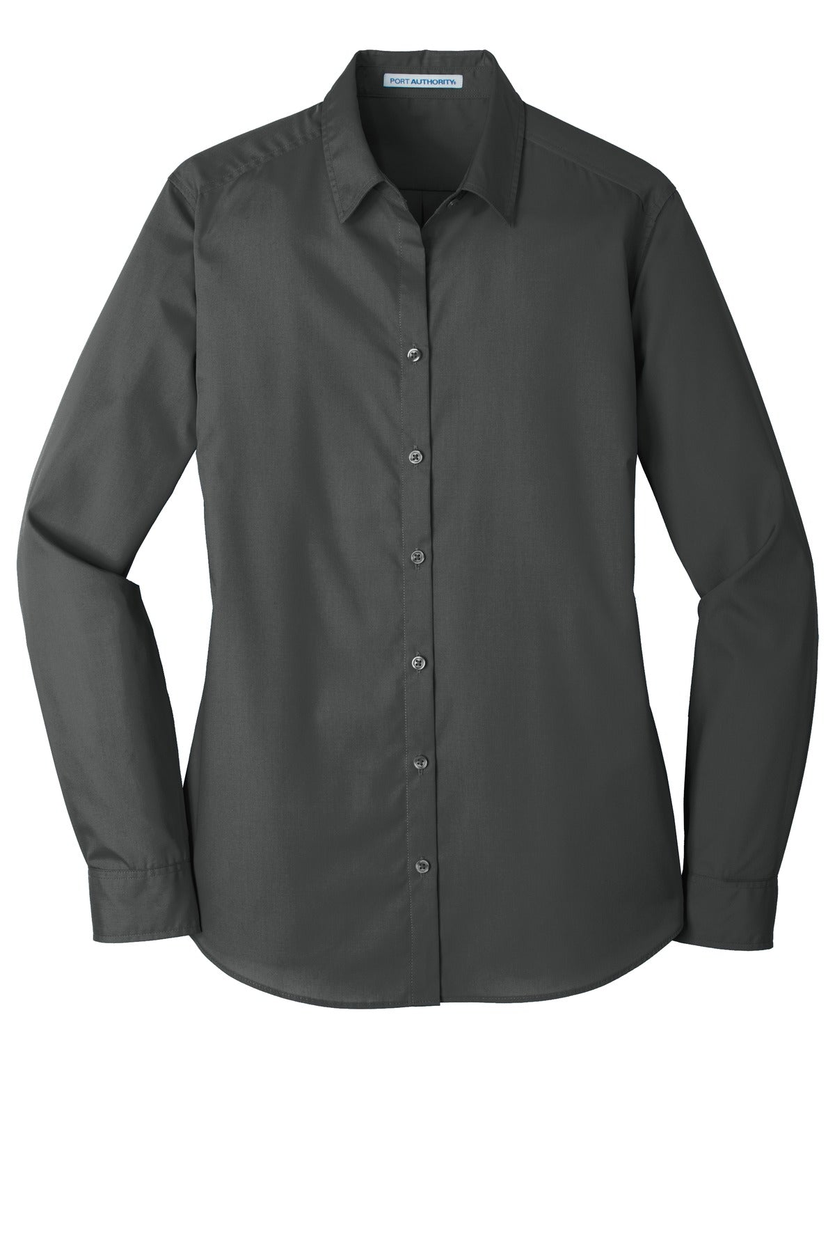 Port Authority Women's Long Sleeve Carefree Poplin Shirt - Graphite
