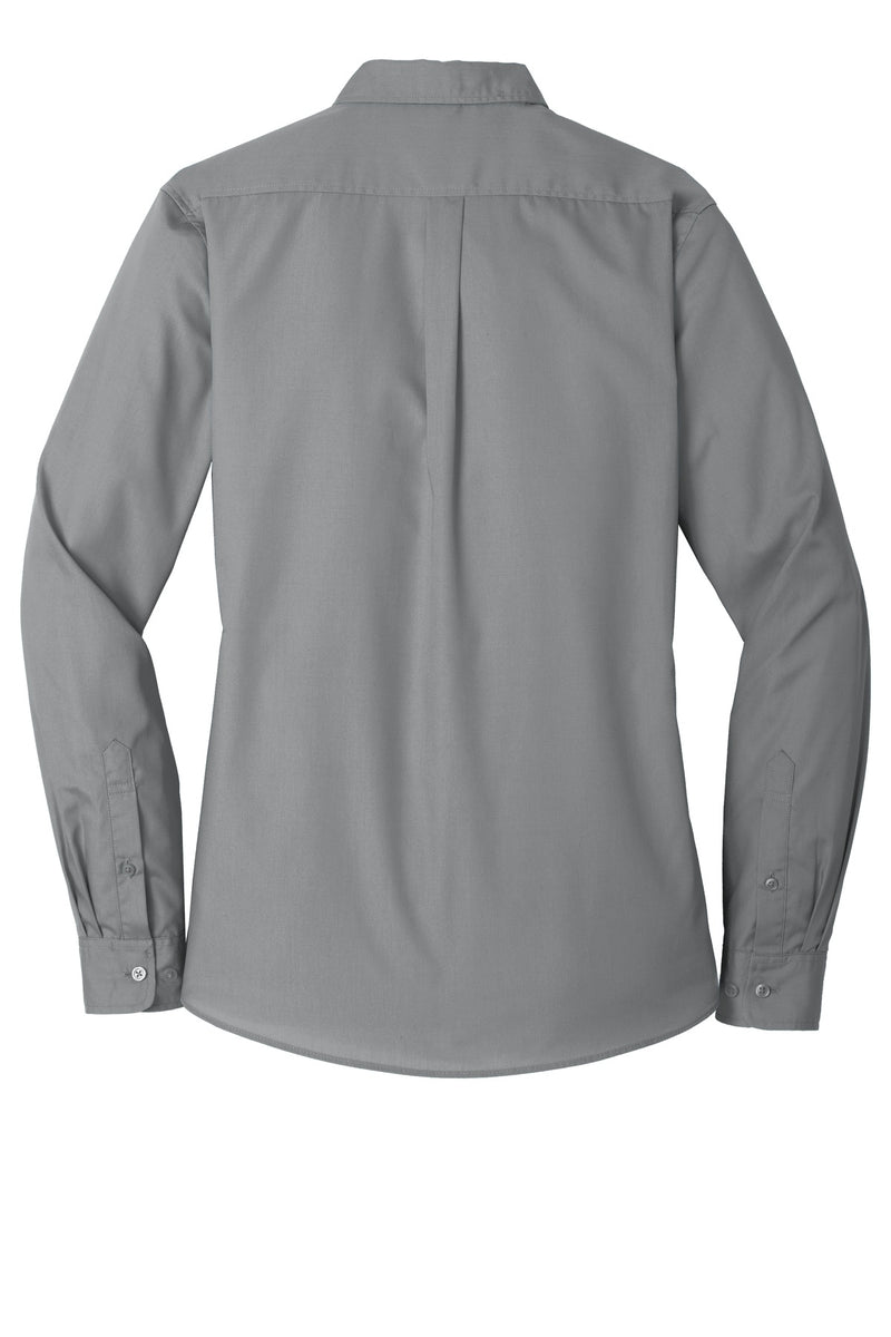 Port Authority Women's Long Sleeve Carefree Poplin Shirt - Gusty Grey
