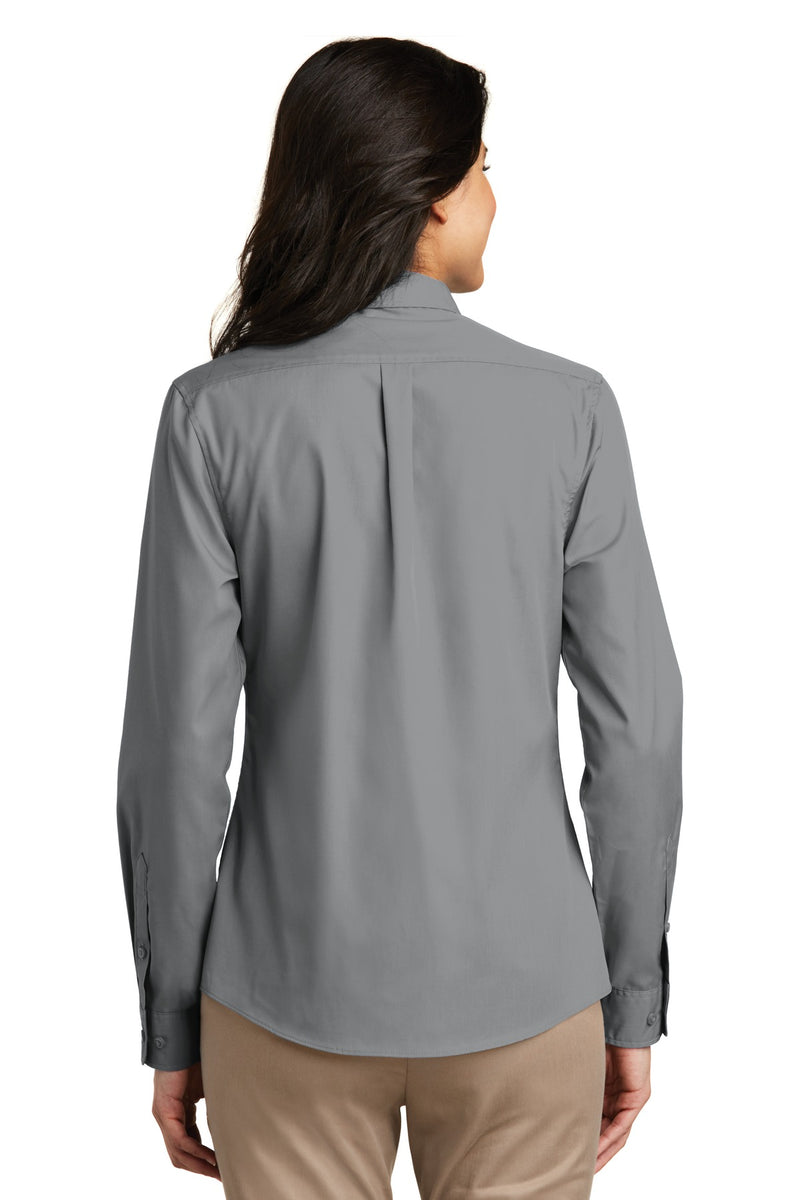 Port Authority Women's Long Sleeve Carefree Poplin Shirt - Gusty Grey