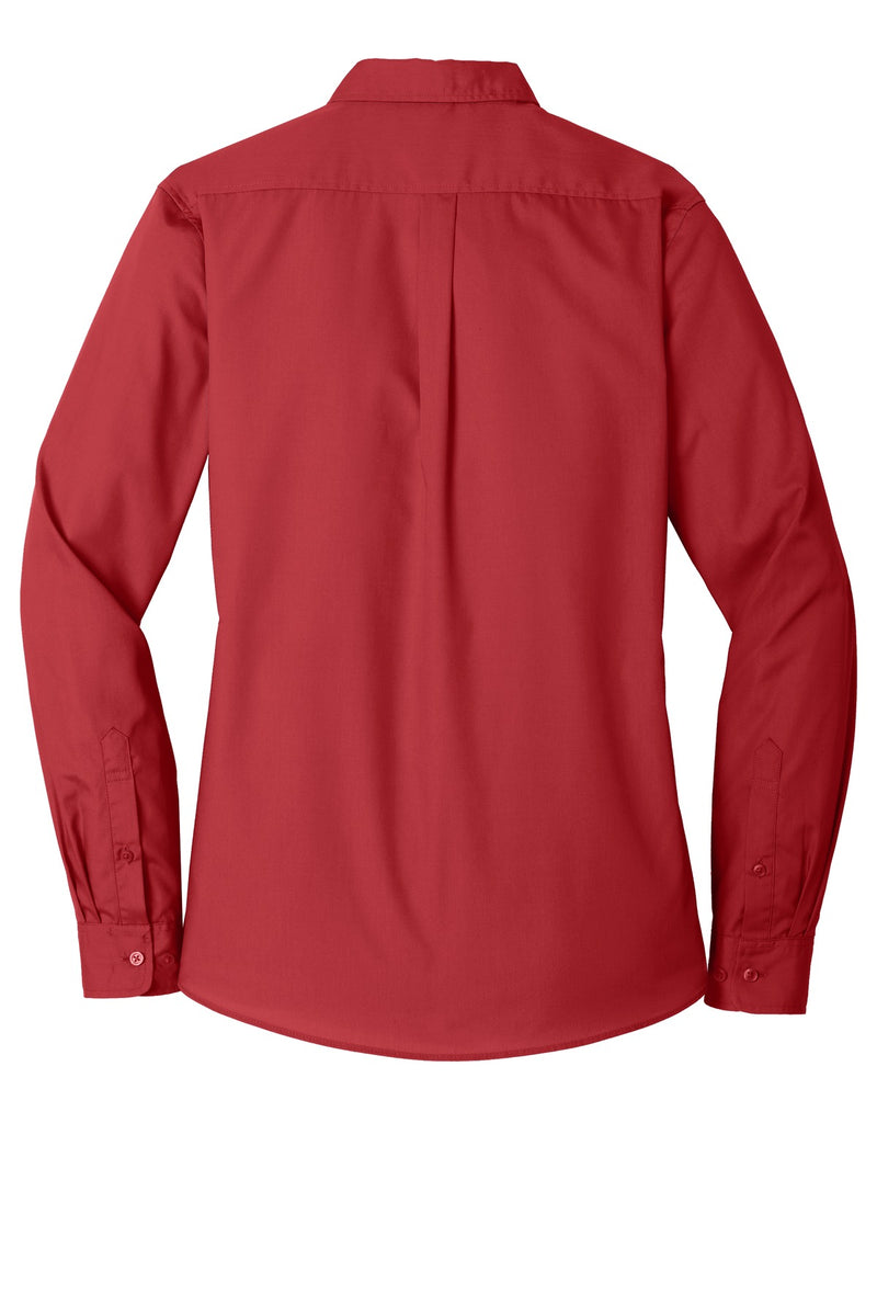 Port Authority Women's Long Sleeve Carefree Poplin Shirt - Rich Red
