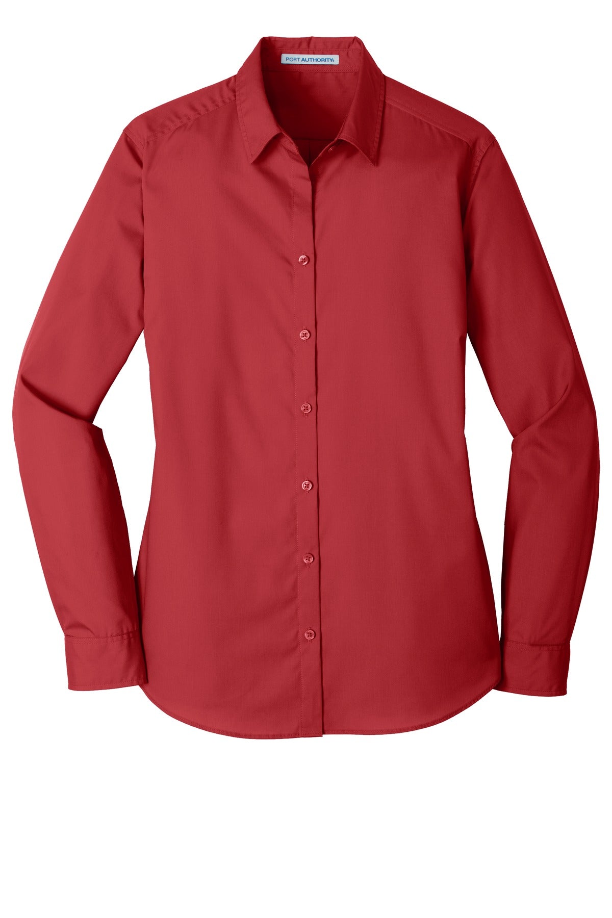 Port Authority Women's Long Sleeve Carefree Poplin Shirt - Rich Red