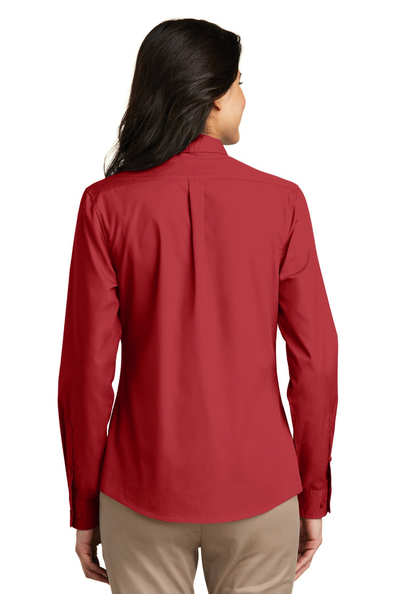 Port Authority Women's Long Sleeve Carefree Poplin Shirt - Rich Red