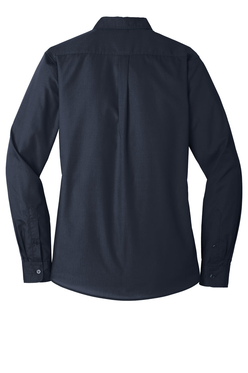 Port Authority Women's Long Sleeve Carefree Poplin Shirt - River Blue Navy
