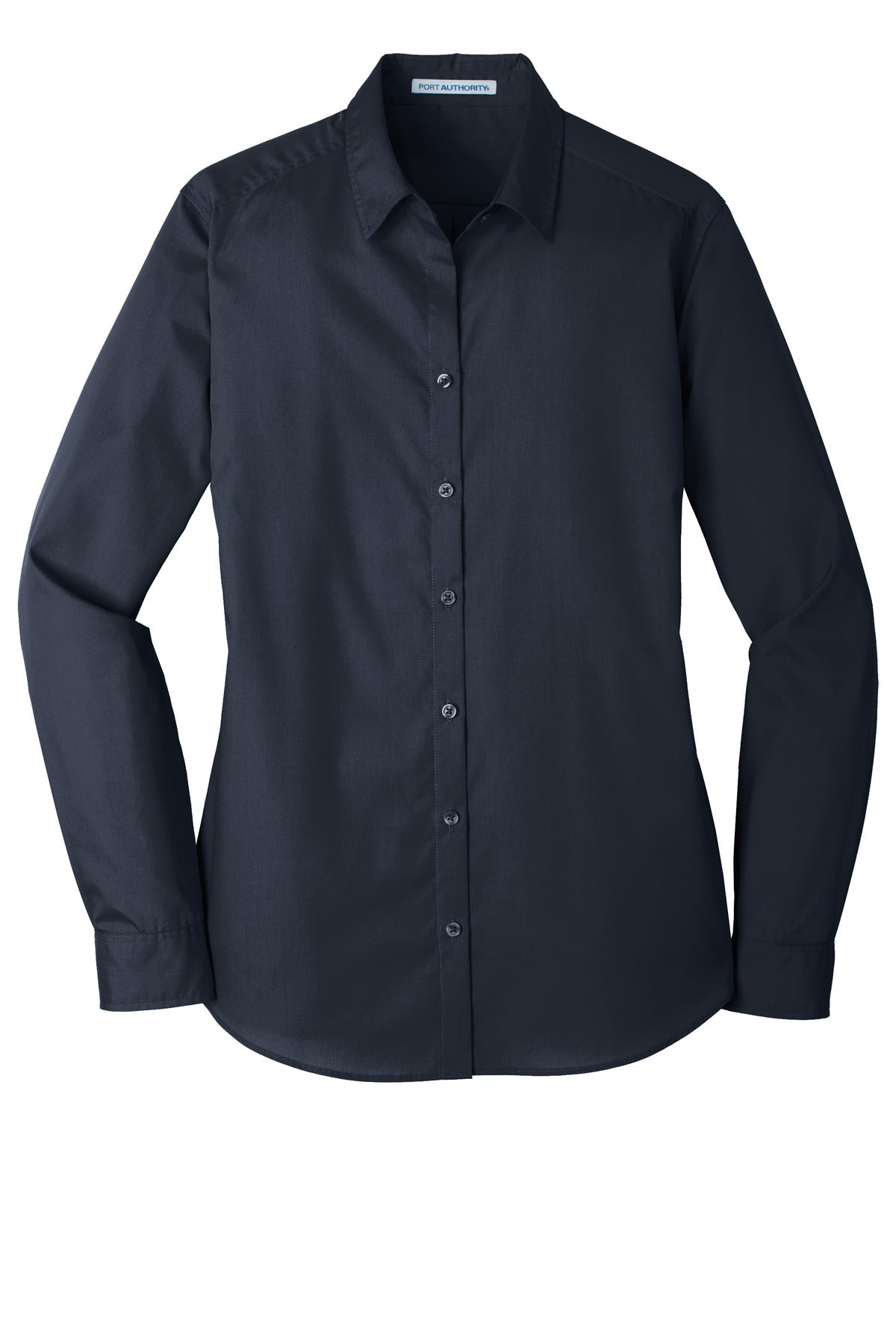 Port Authority Women's Long Sleeve Carefree Poplin Shirt - River Blue Navy
