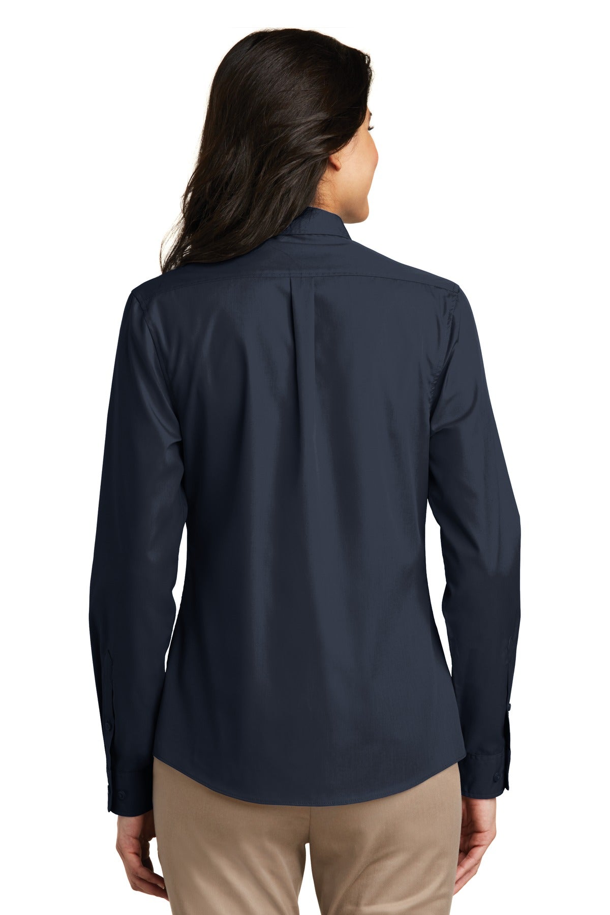 Port Authority Women's Long Sleeve Carefree Poplin Shirt - River Blue Navy