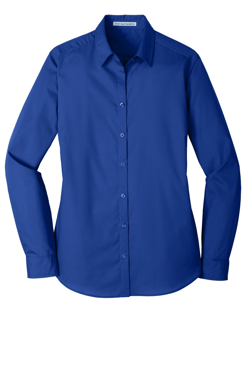 Port Authority Women's Long Sleeve Carefree Poplin Shirt - True Royal