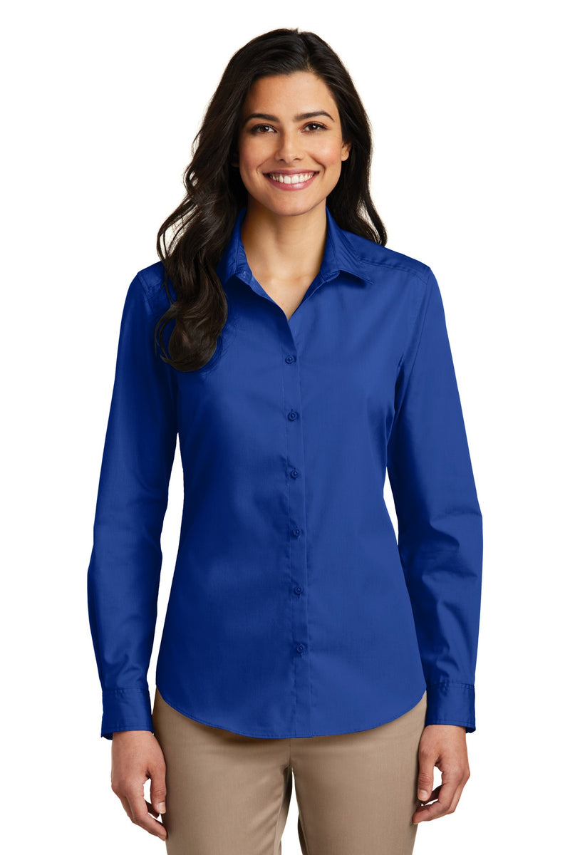 Port Authority Women's Long Sleeve Carefree Poplin Shirt - True Royal