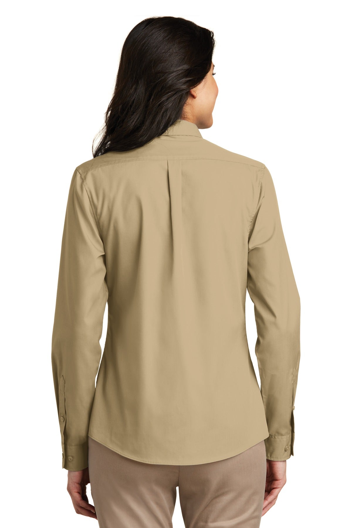 Port Authority Women's Long Sleeve Carefree Poplin Shirt - Wheat