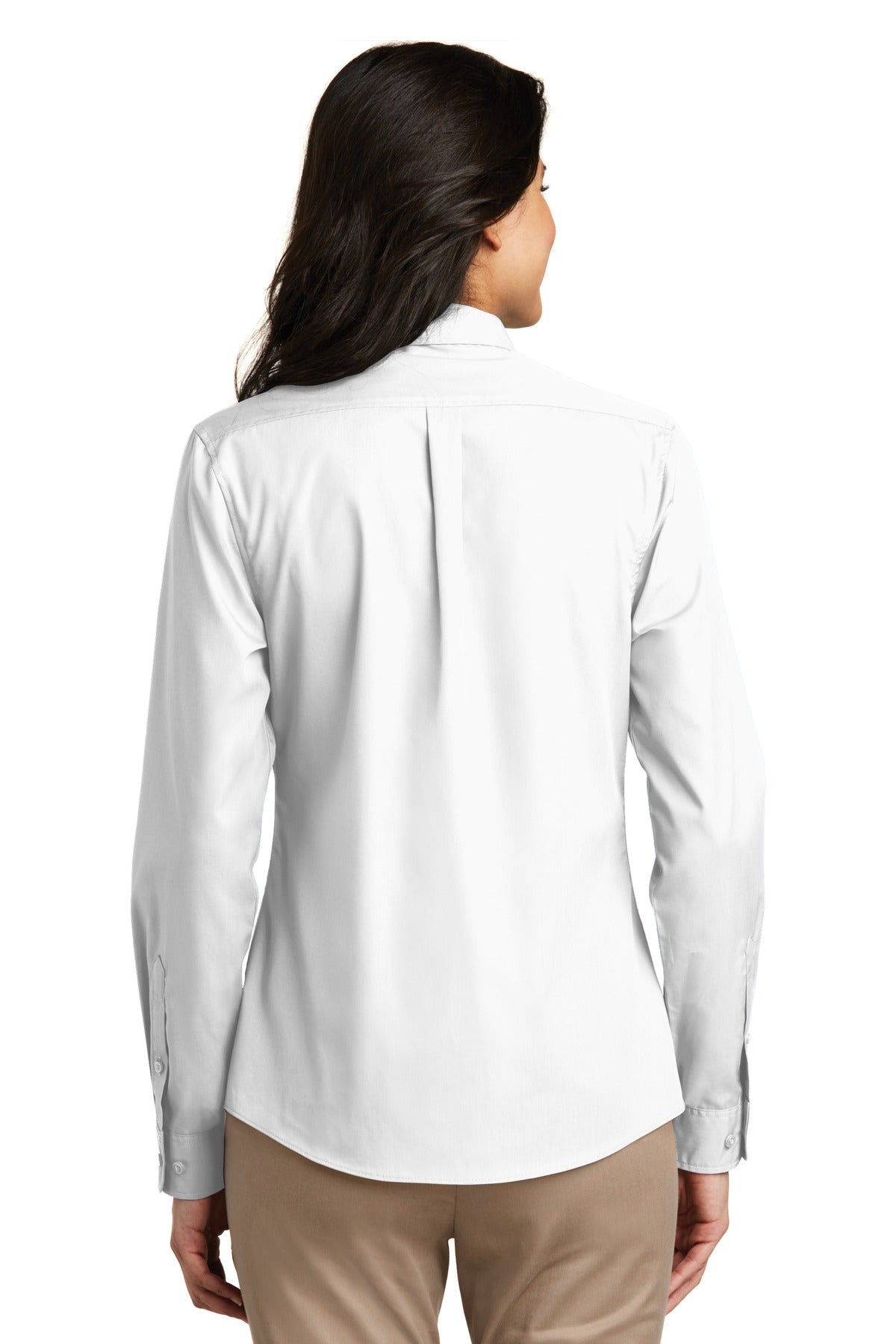 Port Authority Women's Long Sleeve Carefree Poplin Shirt - White