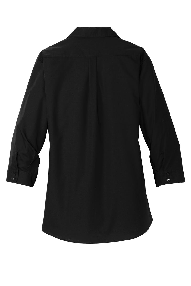 Port Authority Women's 3/4-Sleeve Carefree Poplin Shirt - Deep Black
