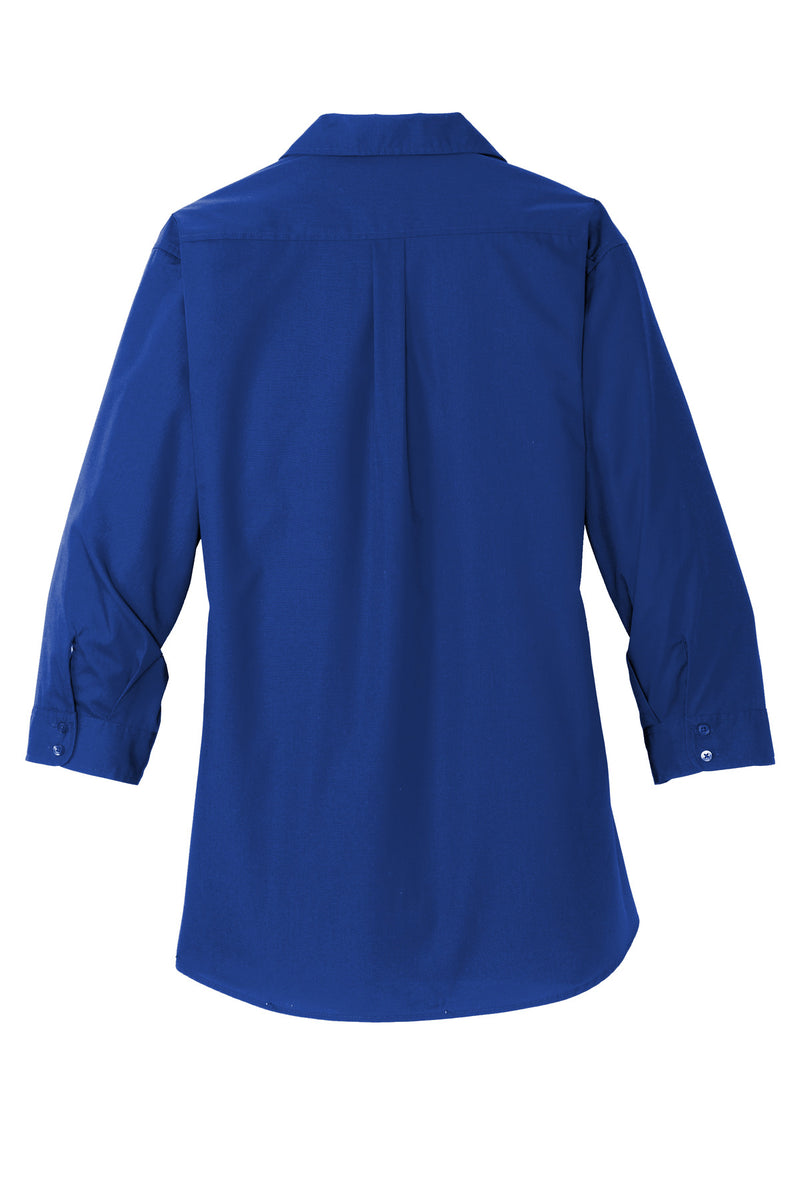 Port Authority Women's 3/4-Sleeve Carefree Poplin Shirt - True Royal