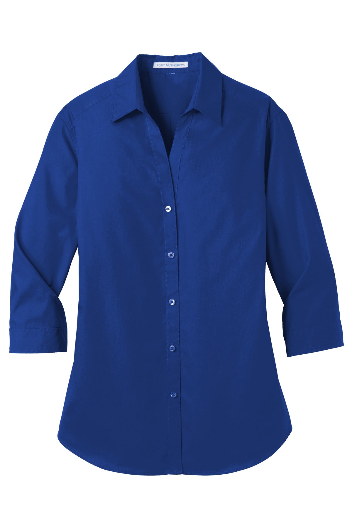 Port Authority Women's 3/4-Sleeve Carefree Poplin Shirt - True Royal
