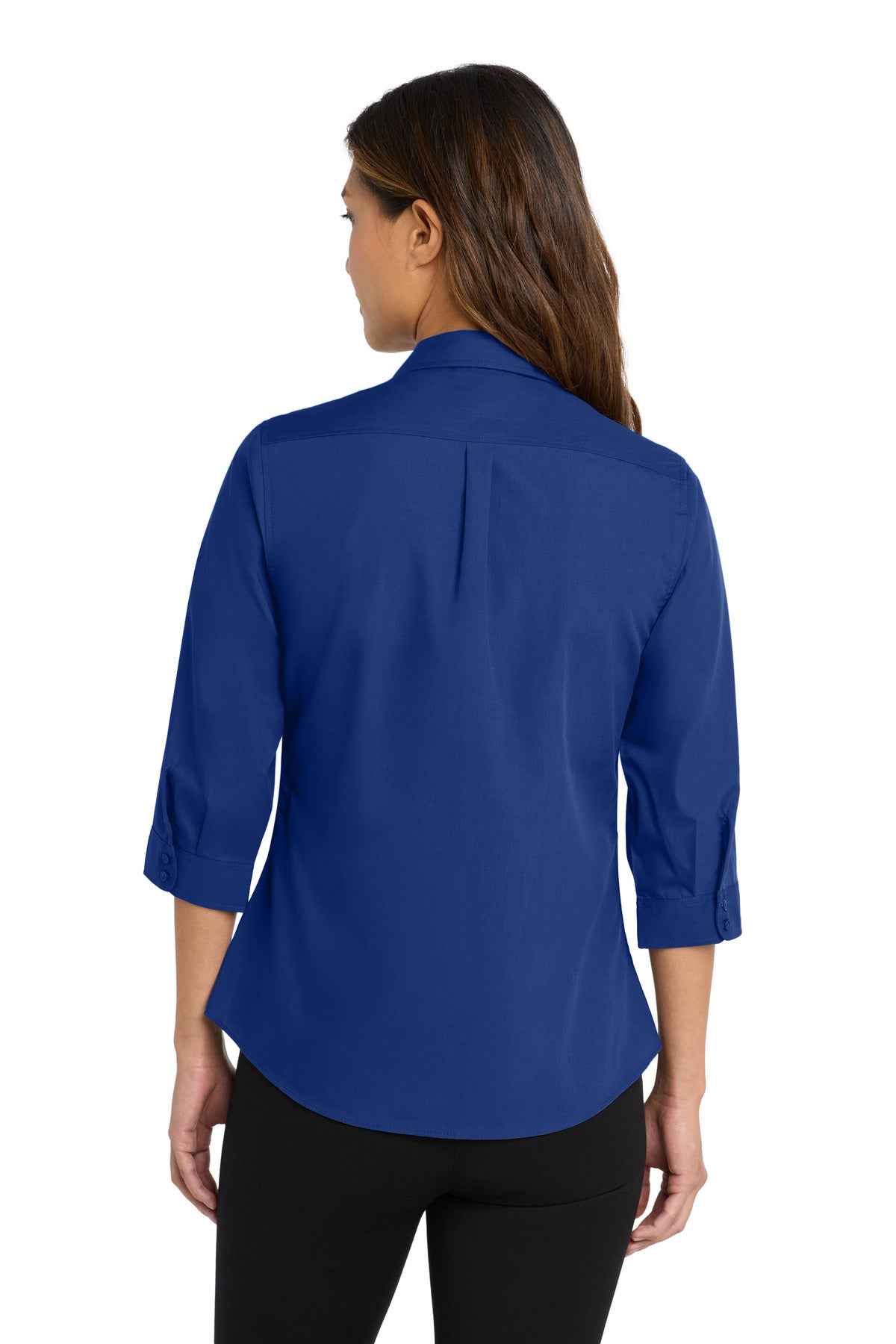 Port Authority Women's 3/4-Sleeve Carefree Poplin Shirt - True Royal