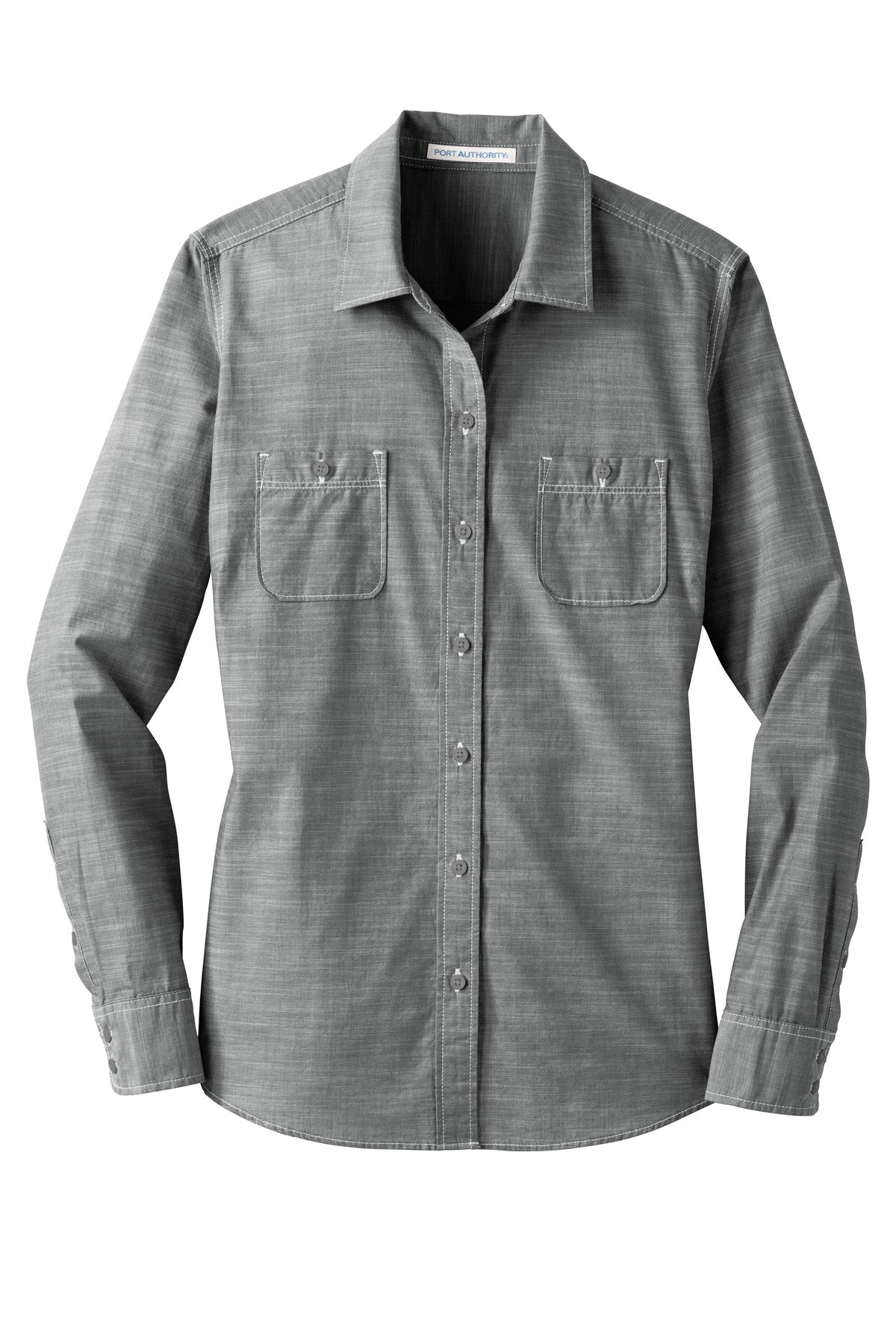 Port Authority Women's Slub Chambray Shirt - Grey