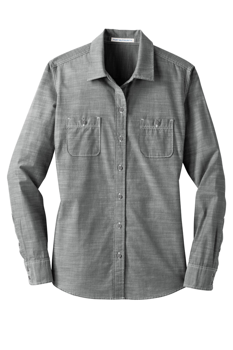 Port Authority Women's Slub Chambray Shirt - Grey