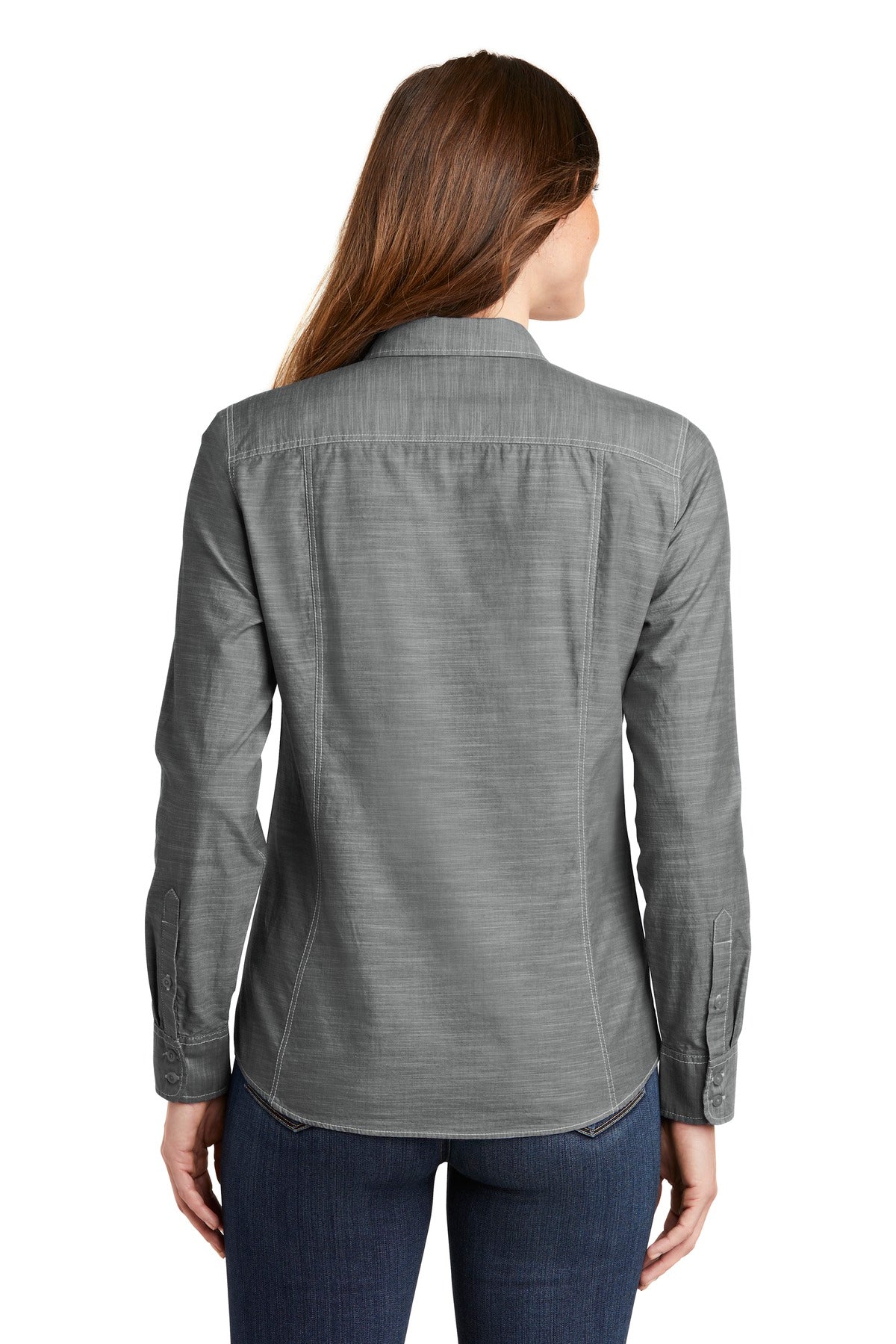 Port Authority Women's Slub Chambray Shirt - Grey