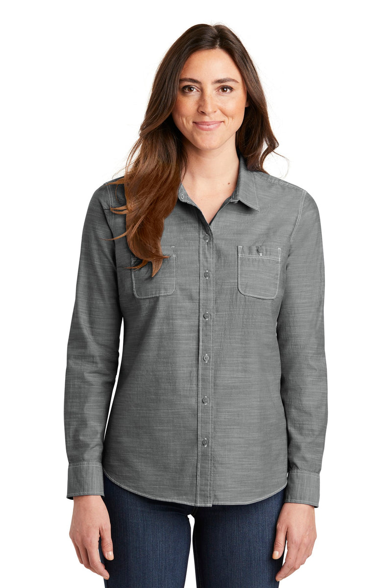 Port Authority Women's Slub Chambray Shirt - Grey