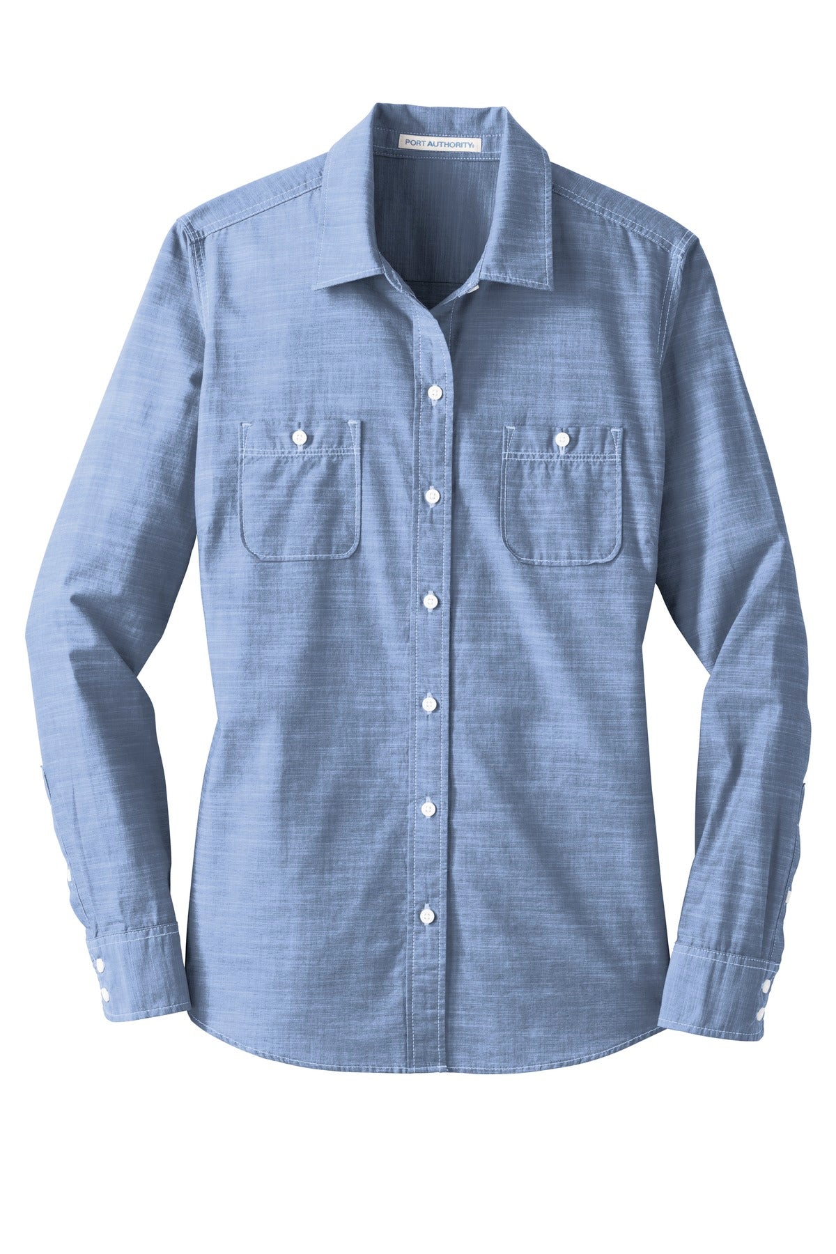 Port Authority Women's Slub Chambray Shirt - Light Blue