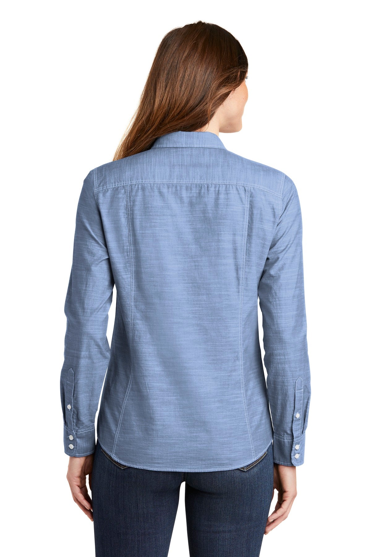 Port Authority Women's Slub Chambray Shirt - Light Blue