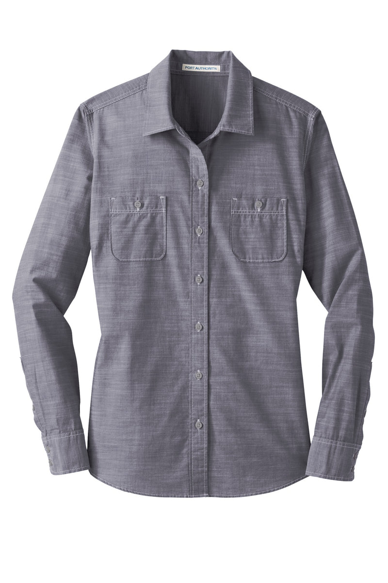 Port Authority Women's Slub Chambray Shirt - True Navy