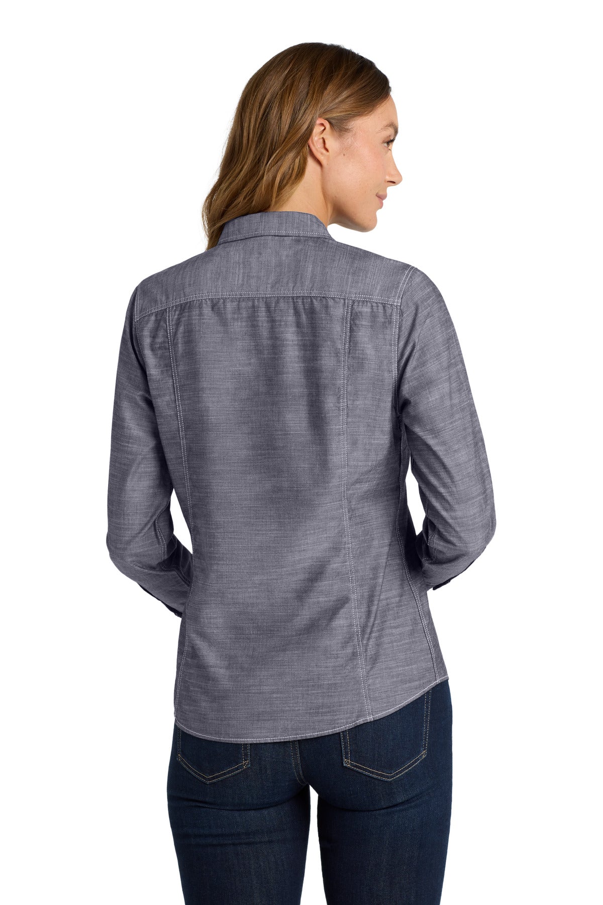 Port Authority Women's Slub Chambray Shirt - True Navy