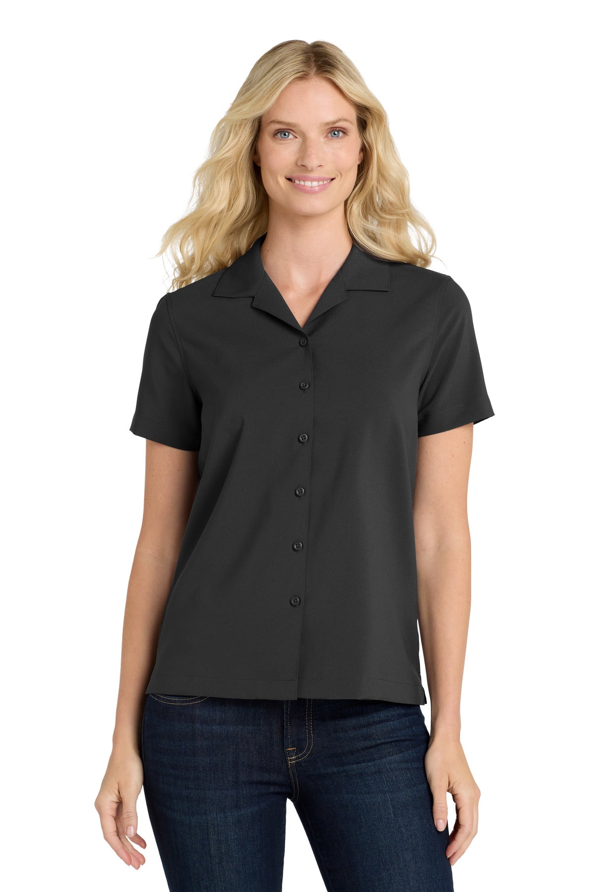 Port Authority Women's Short Sleeve Performance Staff Shirt - Black